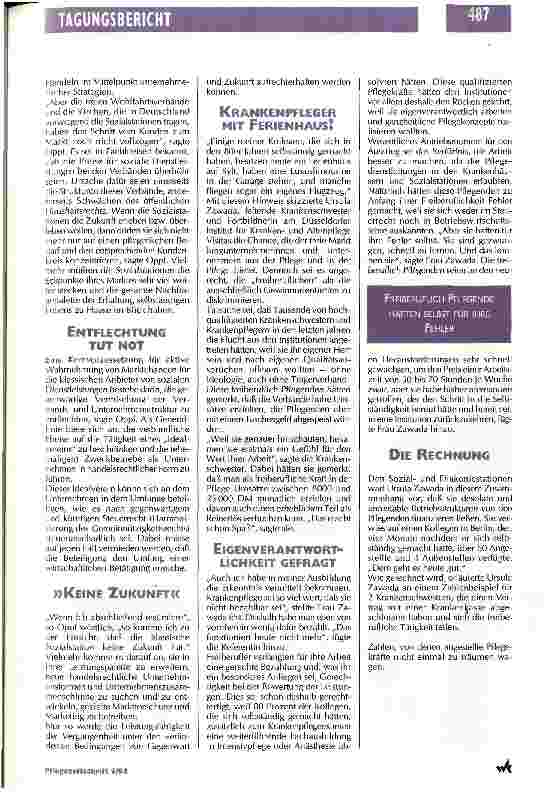 Vorschauseite 2: Die Hilfeleistung wird zur Ware Nur wirtschaftlich geführte Pflegedienste werden im Konkurrenzkampf überleben