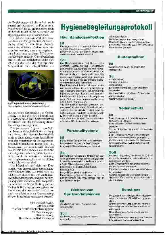 Vorschauseite 4: Ein Bündnis zur Sicherung der Hygienequalität