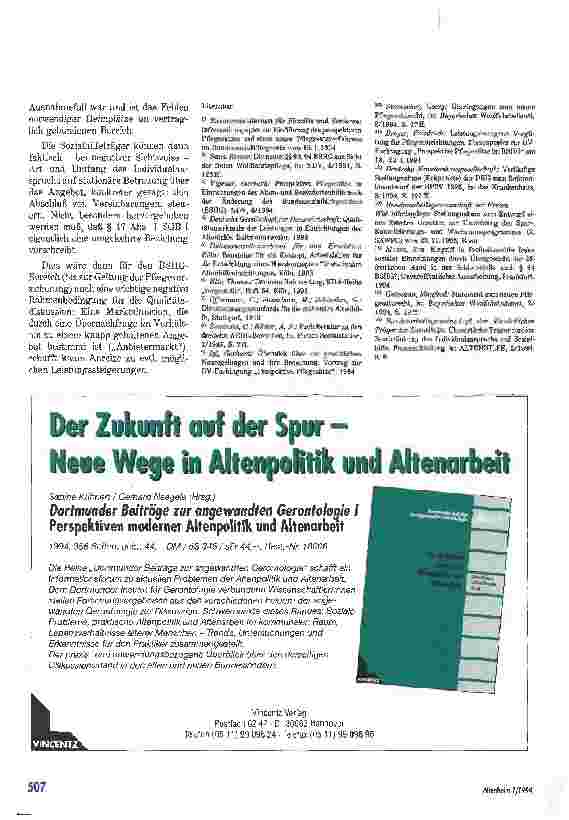 Vorschauseite 6: Qualität und Leistung Anmerkungen zur BSHG-Änderung