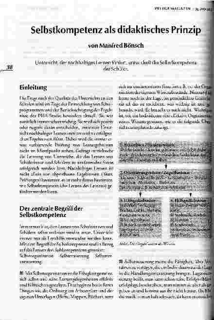 Vorschauseite 1: Selbstkompetenz als didaktisches Prinzip