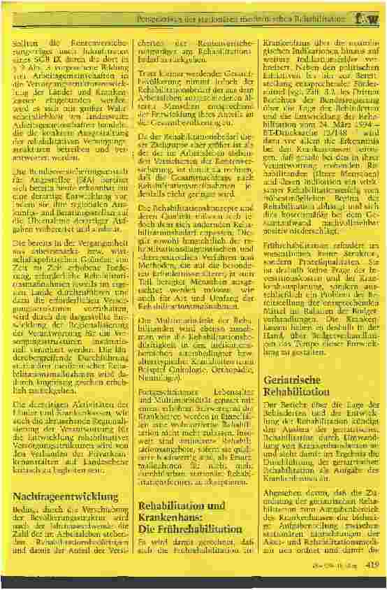 Vorschauseite 3: Perspektiven der stationären medizinischen Rehablilitation Mitteilungen des Bundesverbandes Deutscher Privatkrankenanstalten