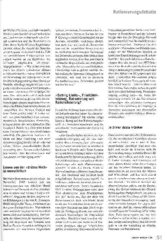 Vorschauseite 3: Vernünftig Grenzen setzen Zur Kontroverse über die Rationierung im Gesundheitswesen