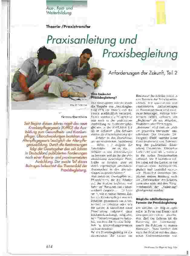 Vorschauseite 1: Praxisanleitung und PraxisbegleitungAnforderungen der Zukunft, Teil 2