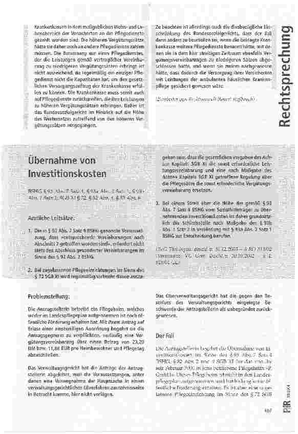 Vorschauseite 1: Übernahme von Investitionskosten