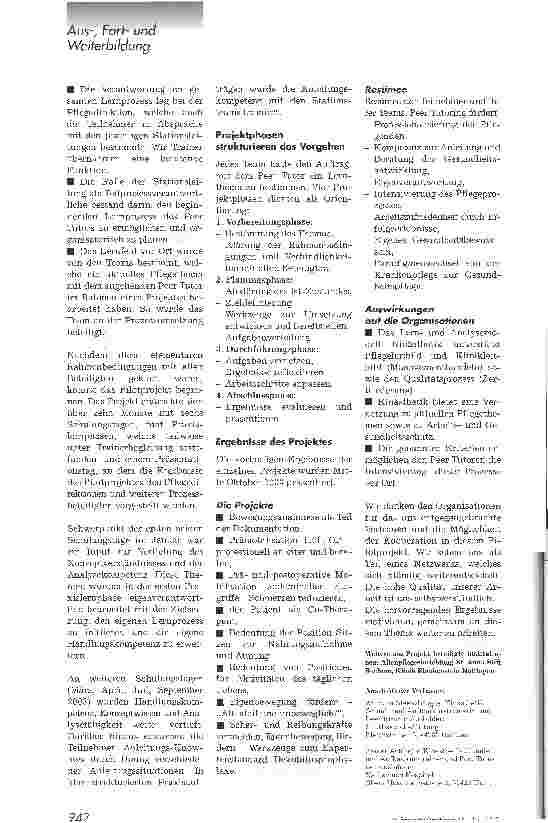 Vorschauseite 2: Gemeinsam in Bewegung kommen Peer Tutoren fördern als Multiplikatoren in der Praxis dieUmsetzung des Kinästhetik-Konzeptes