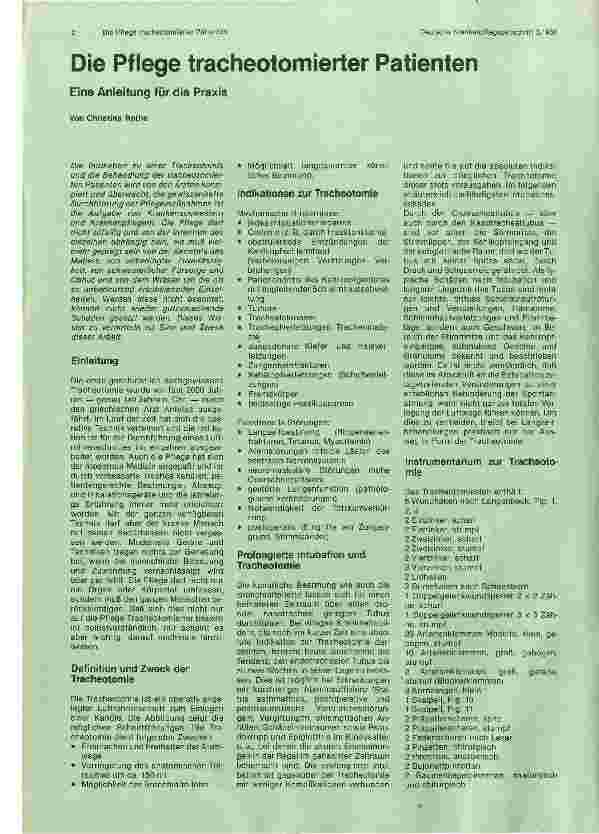 Vorschauseite 1: Die Pflege tracheotomierter Patienten