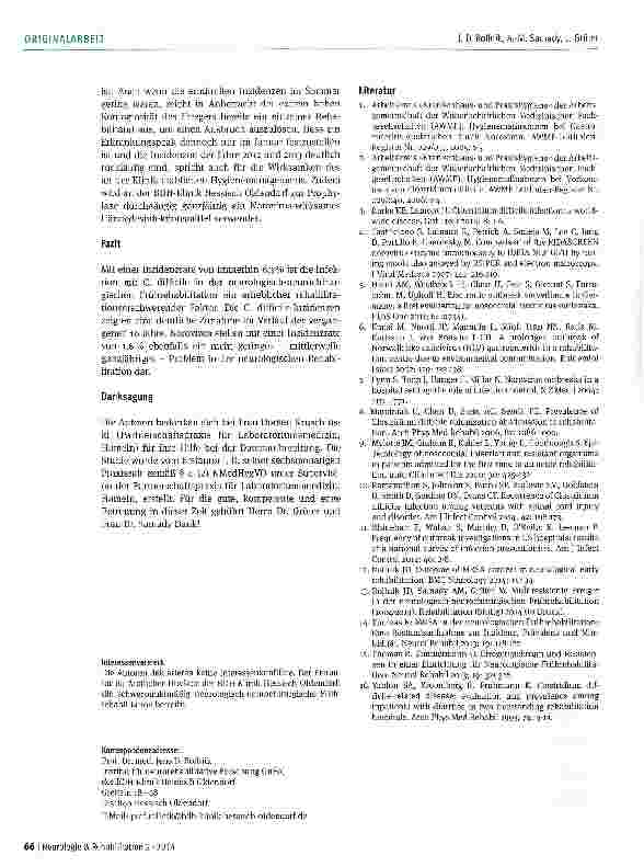Vorschauseite 4: Durchfallerreger in der neurologischen Rehabilitation (2004-2013)