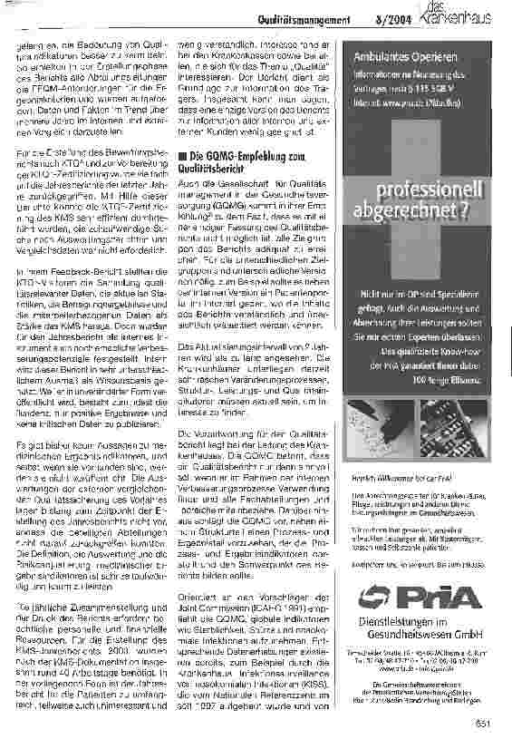 Vorschauseite 4: QualitätsmanagementQualitätsberichterstattung -Nutzen für wen?