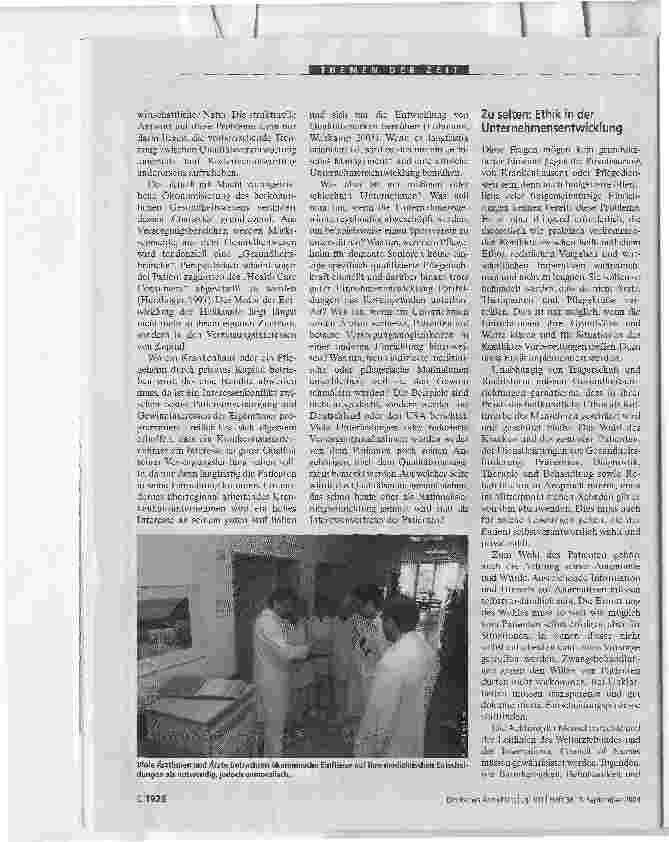 Vorschauseite 3: Brücke zwischen Qualität und ÖkonomieEthik der Heilberufe