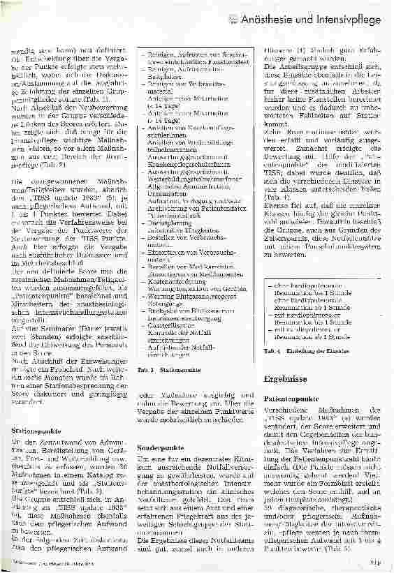 Vorschauseite 2: Therapeutic Intervention Scoring System (TISS) aus Sicht der Intensiv- Pflege 2.Teil:Modifikation für die Arbeitsverhältnisse in Deutschland