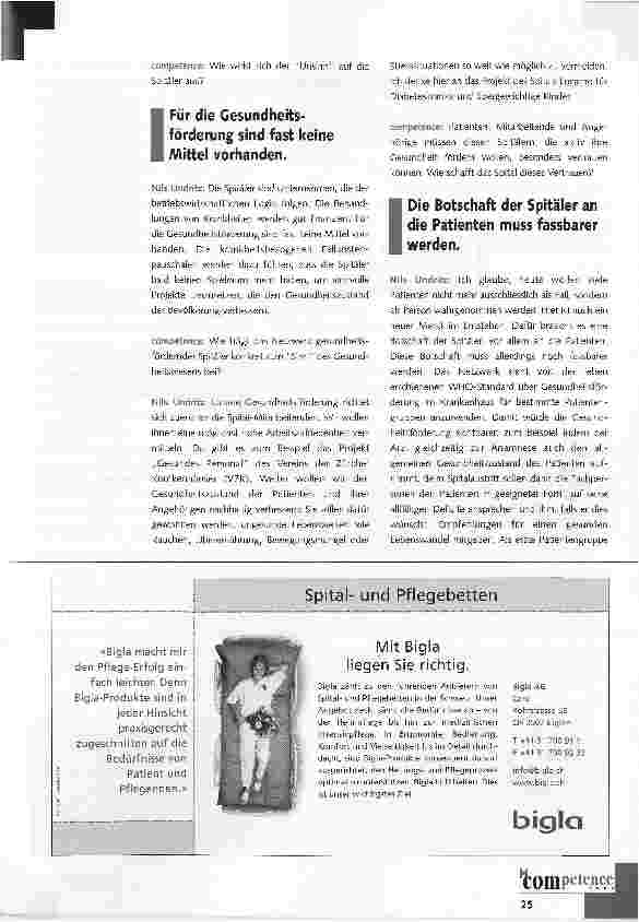 Vorschauseite 2: Vom Krankheits - zum Gesundheitswesen: Das gesundheitsfördernde Spital