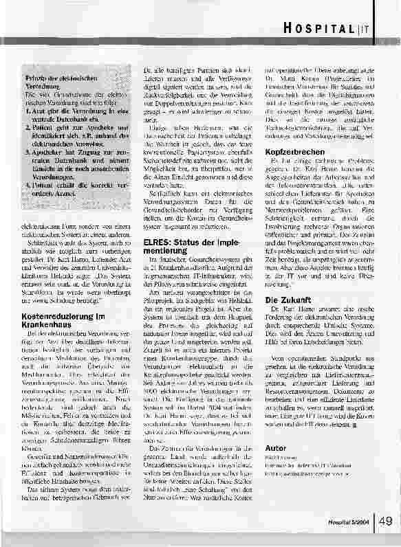 Vorschauseite 2: Operationelle Erfahrungen mit einem elektronischen Verordnungssystem
