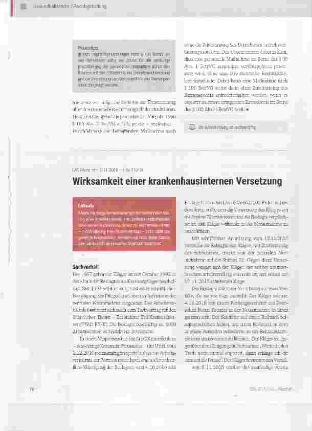 Vorschauseite 3: Befristeter Einsatz von Leiharbeitnehmern in einer Klinik
