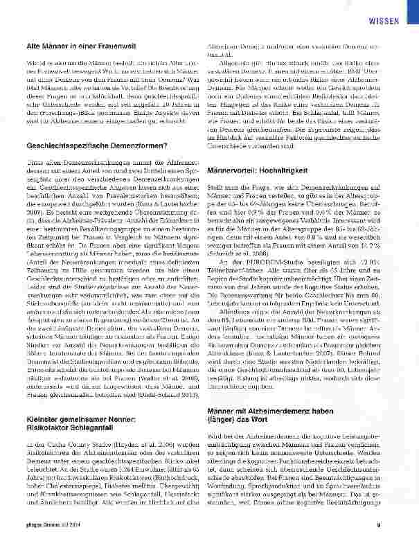 Vorschauseite 2: Kann eine Demenz männlich sein?
