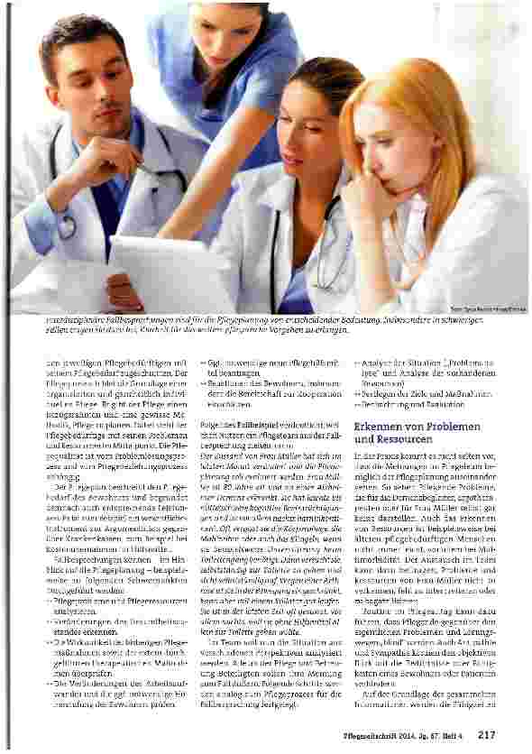 Vorschauseite 2: Die Fallbesprechung als Teil der Pflegeplanung Pflege zu planen, ist Teamarbeit
