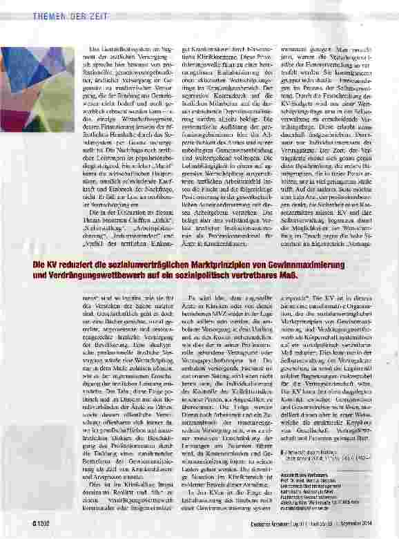 Vorschauseite 3: Kassenärztliche Vereinigungen sichern die Professionalität