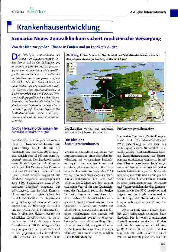 Vorschauseite 1: Szenario: Neues Zentralklinikum sichert medizinische Versorgung