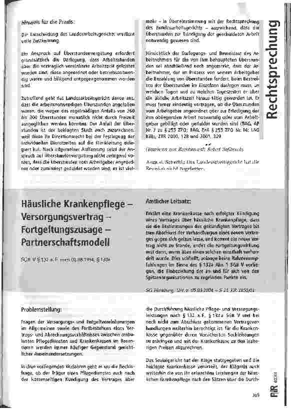 Vorschauseite 1: Häusliche Krankenpflege Versorgungsvertrag -Fortgeltungszusage -Partnerschaftsmodell