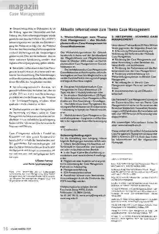 Vorschauseite 2: Case Management -(k)eine Lösung?