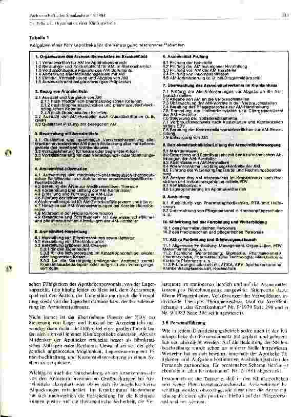 Vorschauseite 4: Organisation einer Klinikapotheke