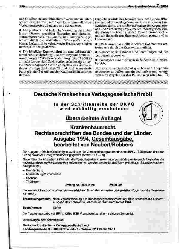 Vorschauseite 2: Zur Zusammenarbeit von Krankenhaus und Sozialstation