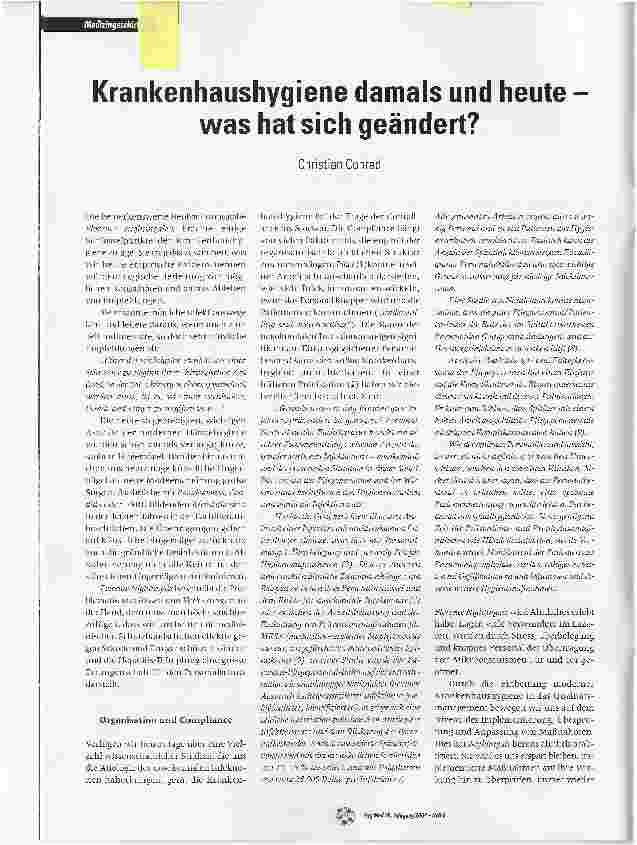 Vorschauseite 1: Krankenhaushygiene damals und heute was hat sich geändert?