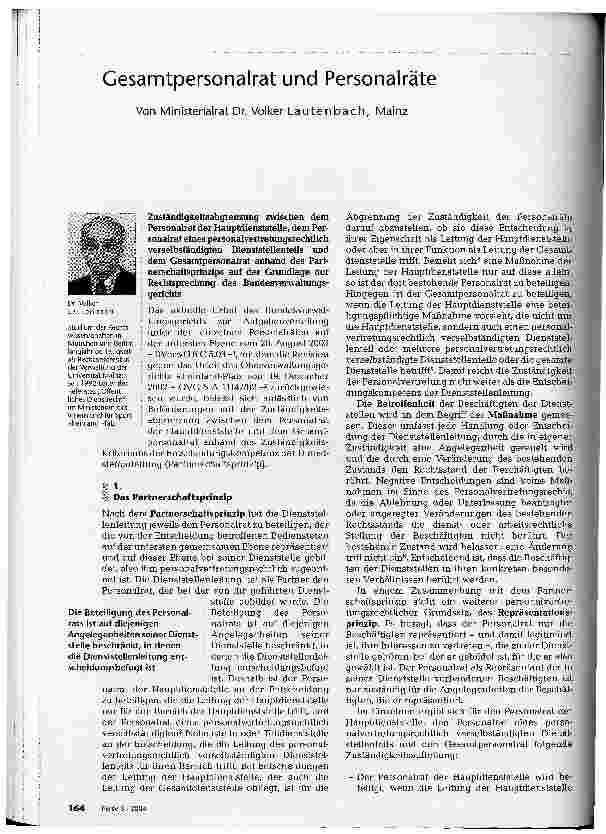 Vorschauseite 1: Gesamtpersonalrat und Personalräte