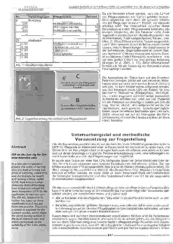 Vorschauseite 2: LEP® auf dem Prüfstein für deutsche Intensivpflege