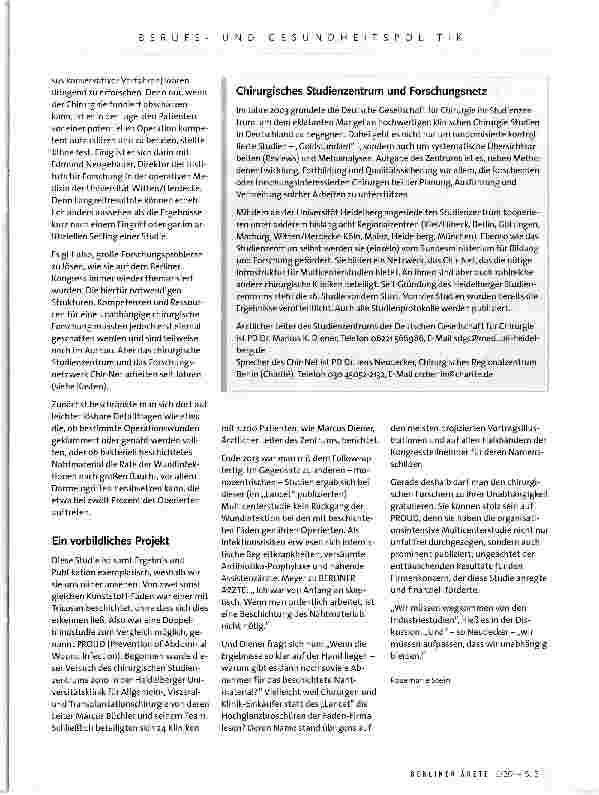Vorschauseite 3: Chirurgie auf dem langen Weg zur Evidenz