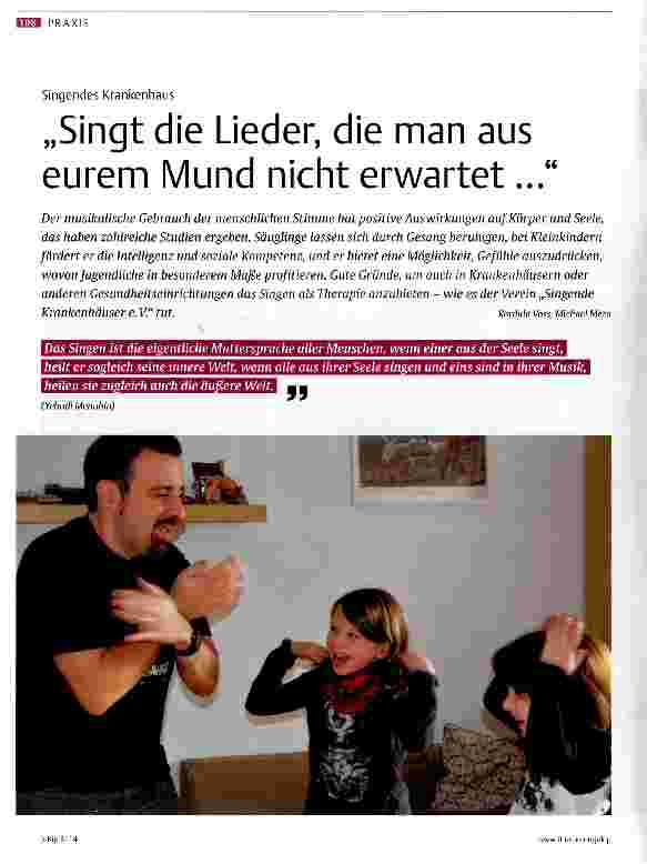 Vorschauseite 1: Singt die Lieder, die man aus eurem Mund nicht erwartet. ..