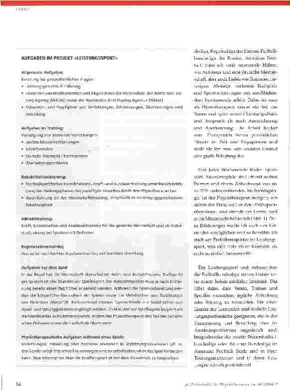 Vorschauseite 2: Traumberuf: Physiotherapeut im Leistungssport!