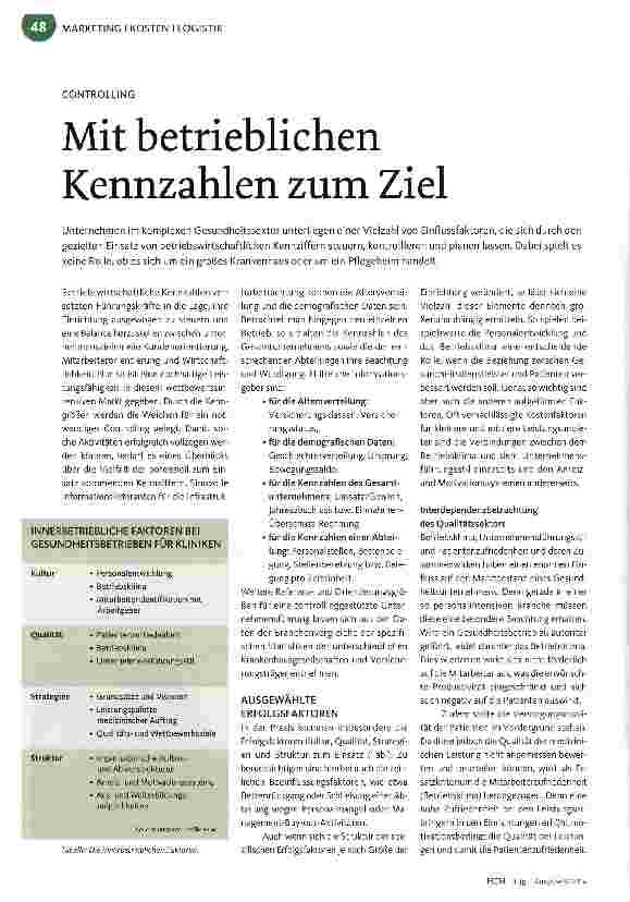 Vorschauseite 1: Mit betrieblichen Kennzahlen zum Ziel