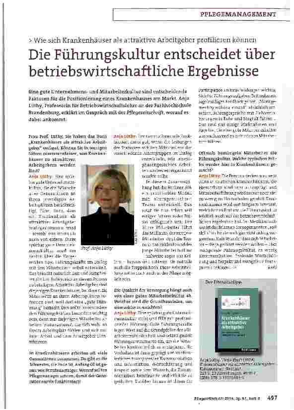 Vorschauseite 1: Die Führungskultur entscheidet über betriebswirtschaftliche Ergebnisse