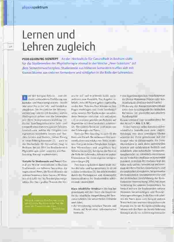 Vorschauseite 1: Lernen und Lehren zugleich