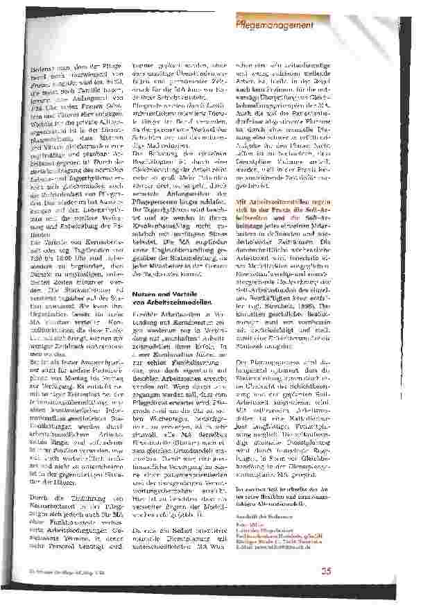 Vorschauseite 4: Flexible Arbeitszeiten im Unternehmen Krankenhaus Teil 1