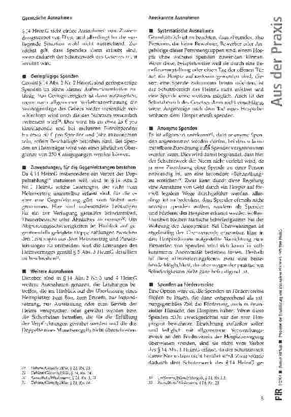 Vorschauseite 3: Probleme der Finanzierung von stationären Hospizen nach dem HeimG