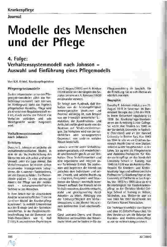Vorschauseite 1: Modelle des Menschen und der Pflege