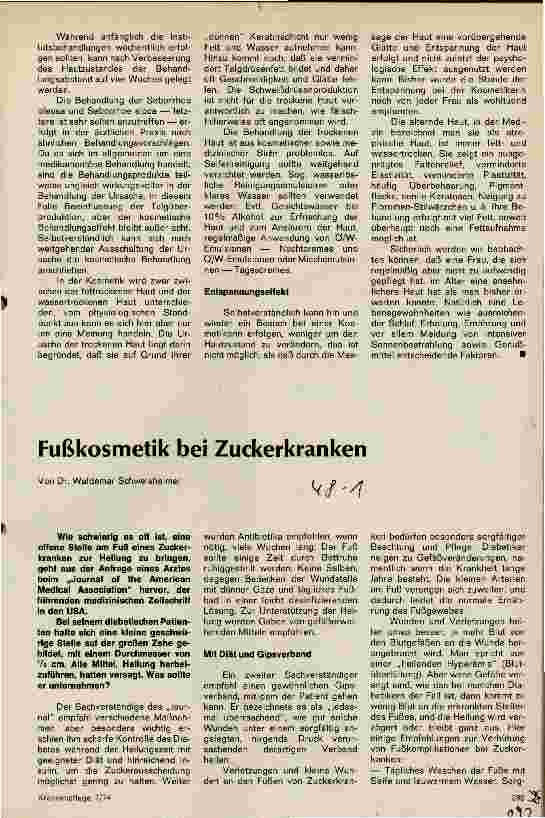 Vorschauseite 1: Fußkosmetik bei Zuckerkranken