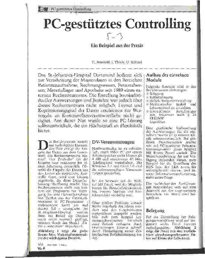 Vorschauseite 1: PC-gestütztes Controlling Ein Beispiel aus der Praxis