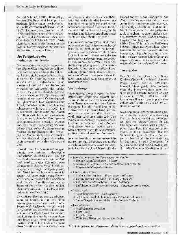Vorschauseite 2: Zwischen Eltern und medizinischem Team: Trauma und Unterstützung