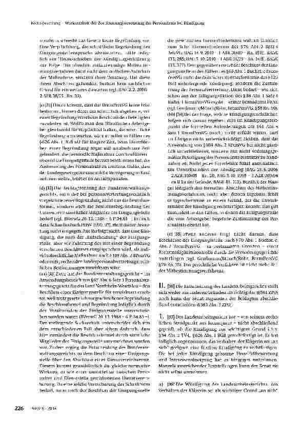 Vorschauseite 5: Wirksamkeit der Zustimmung(serset-zung) des Personalrats bei Kündigung