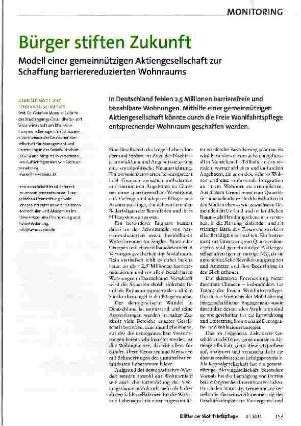 Vorschauseite 1: Bürger stiften Zukunft