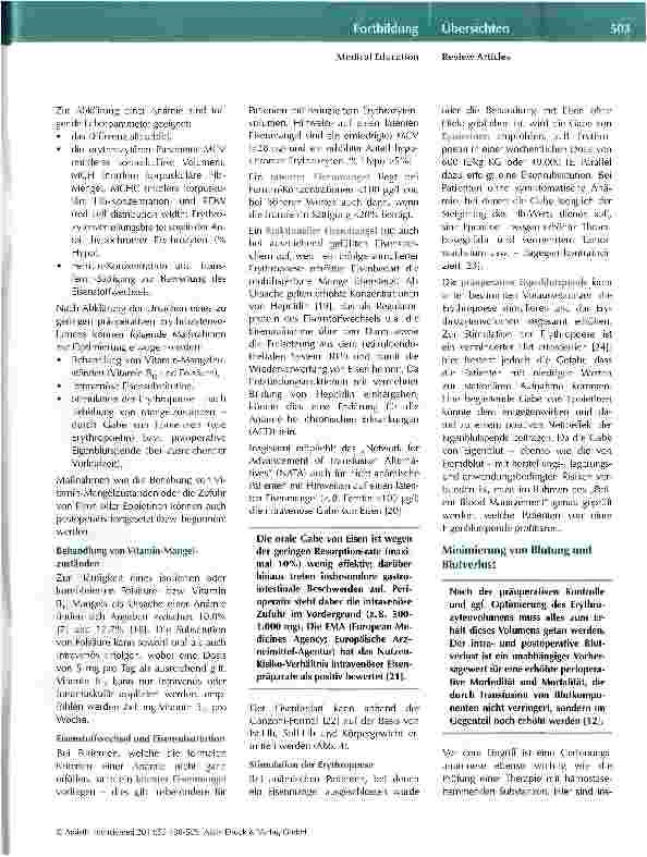 Vorschauseite 5: Patient Blood Management Vom Blutprodukt zur individuellen Therapie