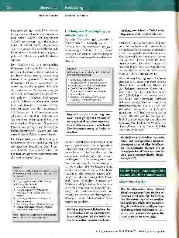 Vorschauseite 6: Patient Blood Management Vom Blutprodukt zur individuellen Therapie