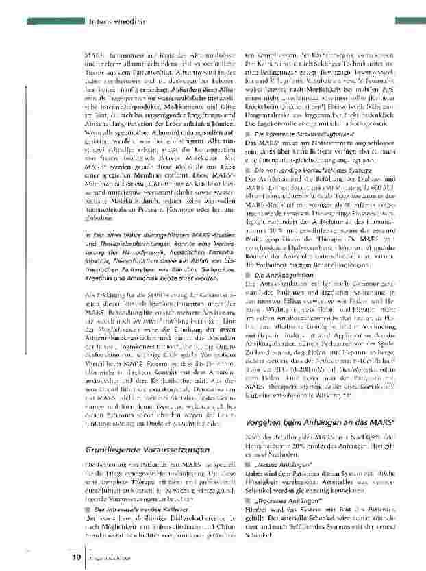 Vorschauseite 2: MARS®-ein LeberersatzverfahrenAnwendung der Albumindialyse (MARS®) und pflegerischeAspekte bei Patienten mit Leberversagen