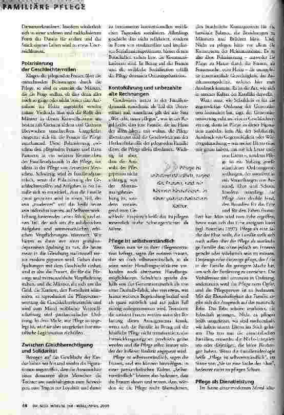 Vorschauseite 3: Irgendwie reingeschlittert Häusliche Pflege und die Geschlechterrollen Geschlechterrollen.
