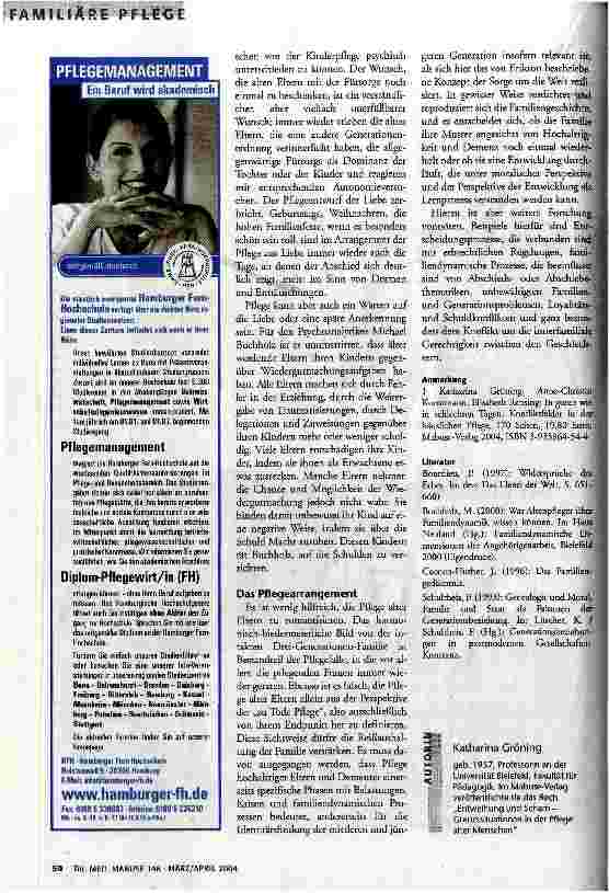 Vorschauseite 5: Irgendwie reingeschlittert Häusliche Pflege und die Geschlechterrollen Geschlechterrollen.