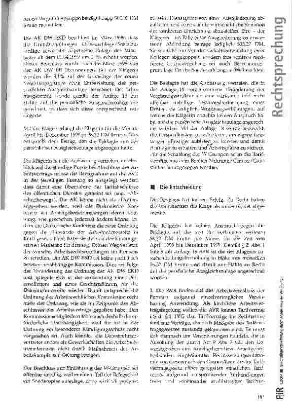 Vorschauseite 3: Beschäftigungssicherung durch Absenkung der Vergütung BAG, Urteil vom 15.11.2001
