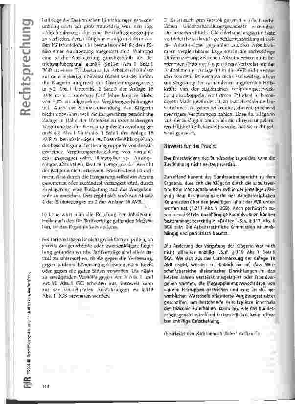 Vorschauseite 6: Beschäftigungssicherung durch Absenkung der Vergütung BAG, Urteil vom 15.11.2001