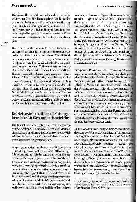 Vorschauseite 3: Der Beitrag der Betriebswirtschaftslehre für das Pflegemanagement